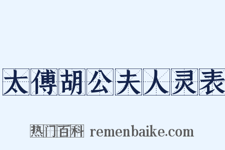 太傅胡公夫人灵表是什么意思的图片